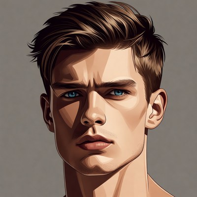 Handsome man with blue eyes