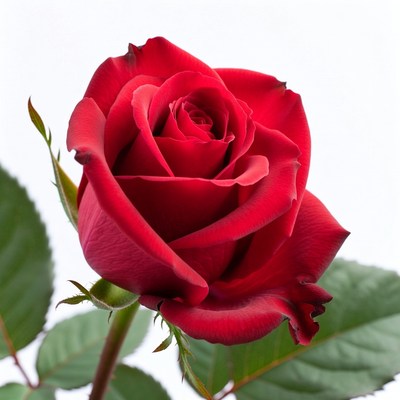 Red Rose on White Background