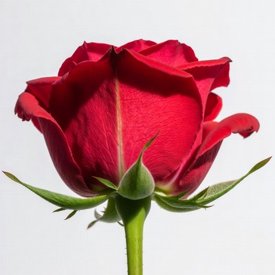 Red Rose on White Background