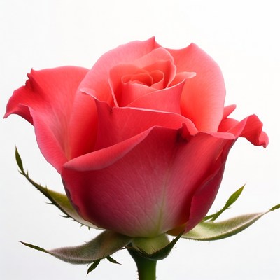 Pink Rose on White Background