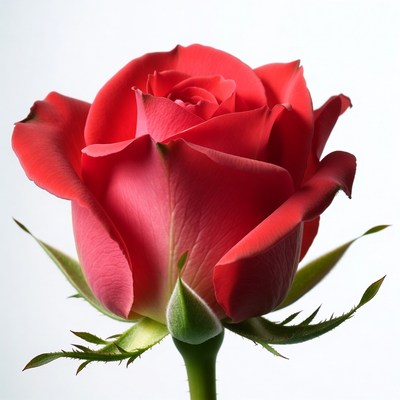 Red Rose on White Background