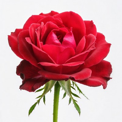 Red Rose on White Background