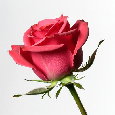 Pink Rose on White Background