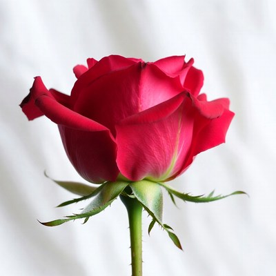 Red Rose on White Background