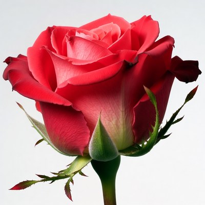 Red Rose with Stem