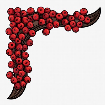 Red berries on branch clipart