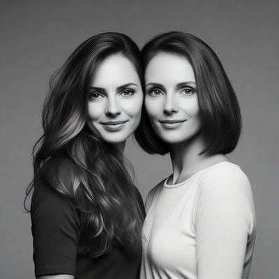 Two women smiling together