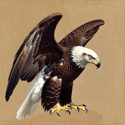 Bald Eagle with Wings Spread