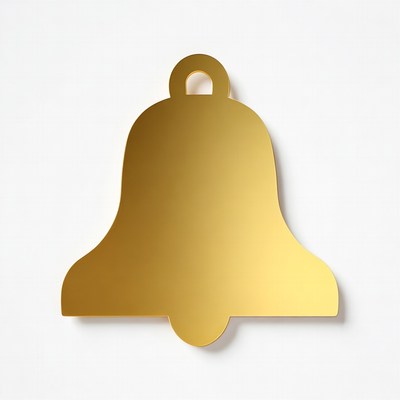 Golden Bell on White Background