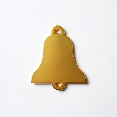 Golden Bell on White Background