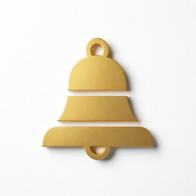Golden 3D Bell Icon