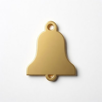 Golden Bell on White Background