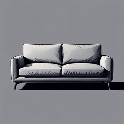 Gray Modern Sofa Illustration