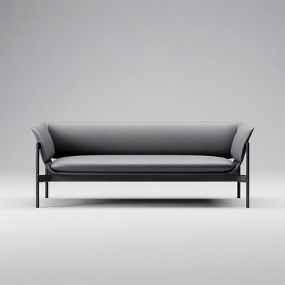 Gray Modern Sofa on Isolated Background