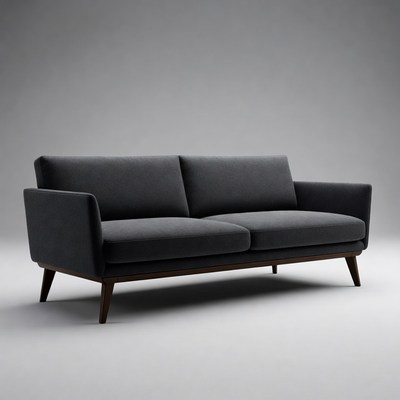 Gray Mid-Century Modern Sofa