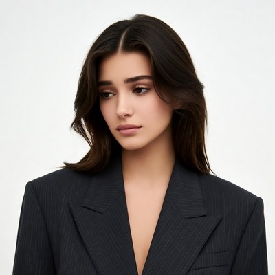 Woman in black blazer portrait