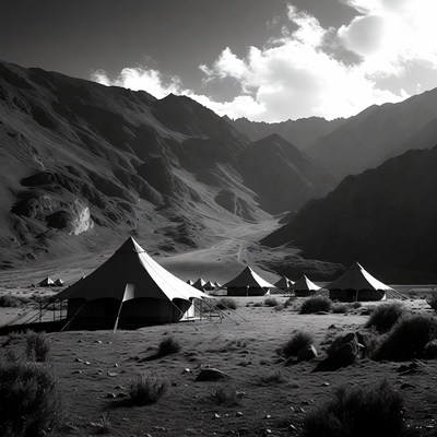 Tents in Mountain Valley