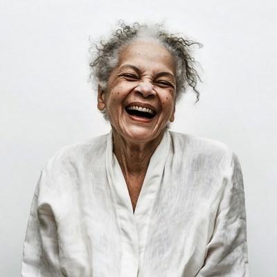 Elderly African-American woman laughing