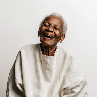 Elderly African-American woman laughing