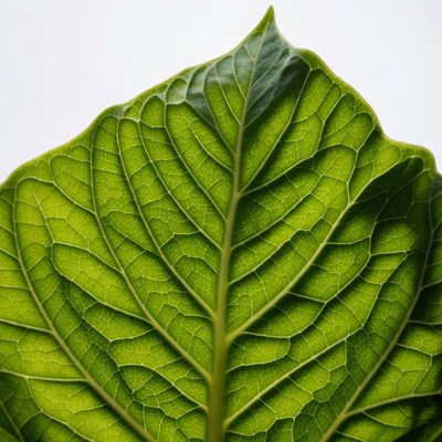 Closeup Green Leaf Veins