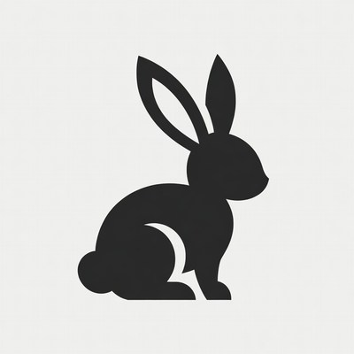Black silhouette bunny illustration