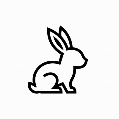 Black line bunny illustration
