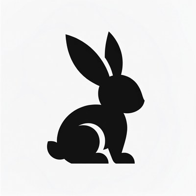 Black silhouette bunny illustration