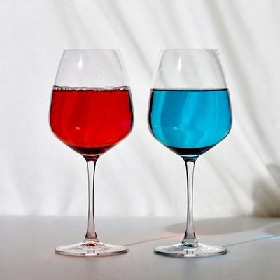 Red and Blue Wine Glasses