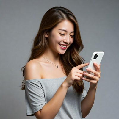 Asian woman using smartphone