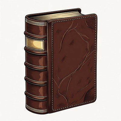 Vintage Leather Bound Book Illustration