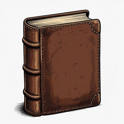Open Leather Book Illustration