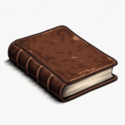 Brown leather book illustration