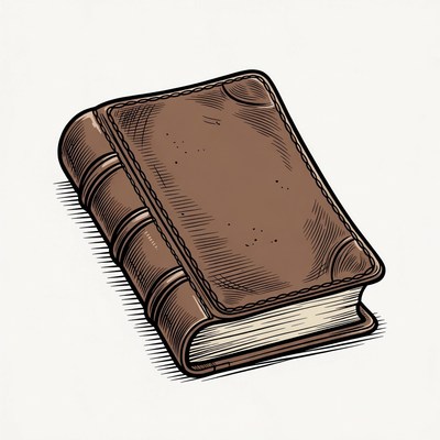 Open Leather Book Illustration