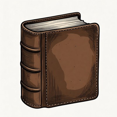 Open Leather Book Illustration