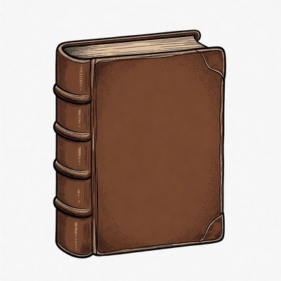 Vintage Leather Book Illustration