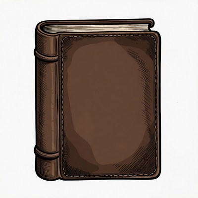 Brown Leather Book Illustration