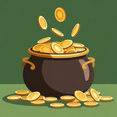 Leprechaun Pot of Gold Coins