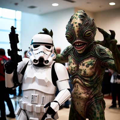 Stormtrooper with Alien Monster Cosplay