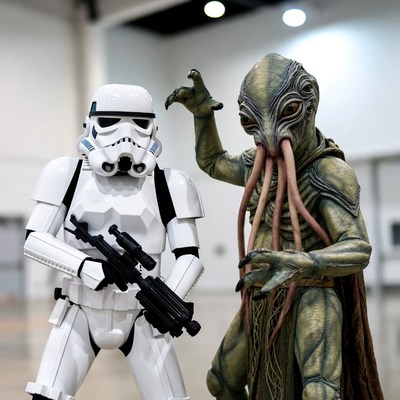 Stormtrooper Posing with Cthulhu Costume