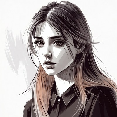 Anime girl with long hair