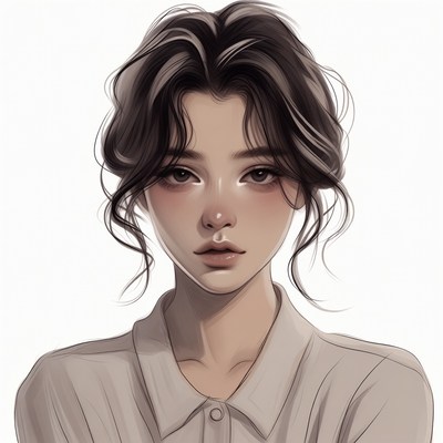 Asian woman with loose wavy hair