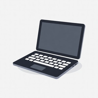 Open Laptop Illustration