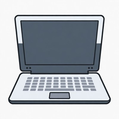 Open Laptop Illustration