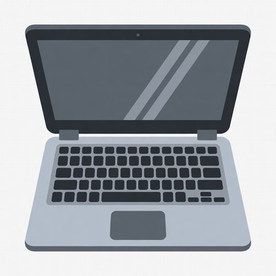 Open Laptop Computer Illustration