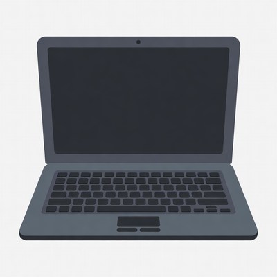 Open Laptop Illustration