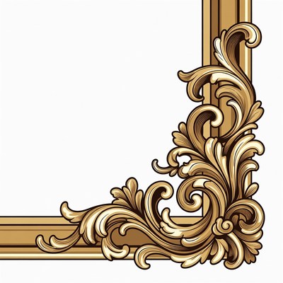Ornate Golden Picture Frame Corner
