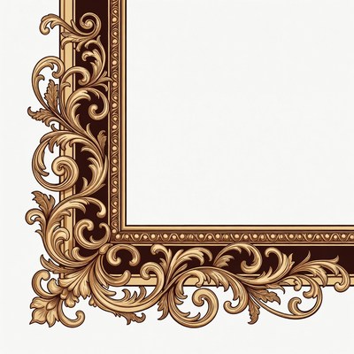 Ornate Golden Picture Frame Border