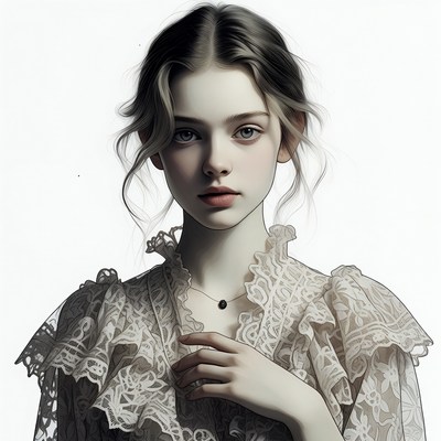 Young woman in lace dress