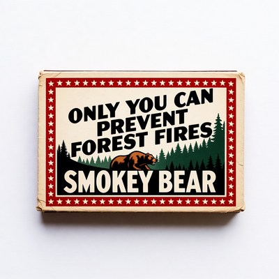Smokey Bear Prevent Forest Fires Matchbox