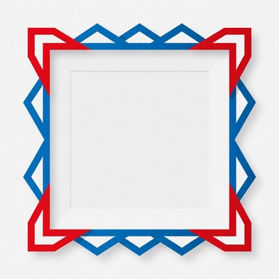 Red Blue Geometric Picture Frame